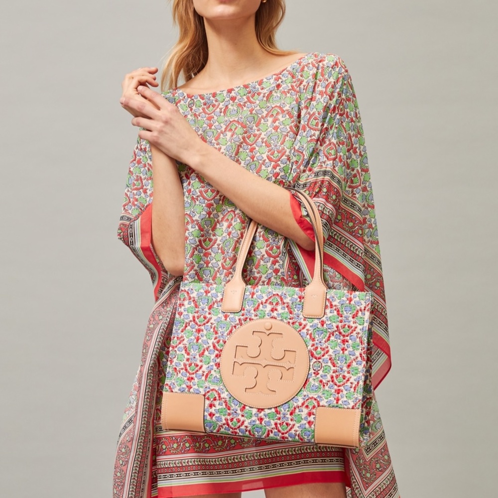 NEW AUTHENTIC TORY BURCH ELLA FLORAL QUILTED TOTE - Picture 6 of 10